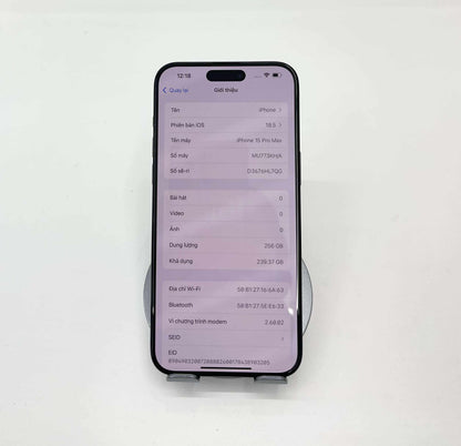 IPhone 15 Promax 256gb Màu Đen - Pin 86% - 94847 - TEKU